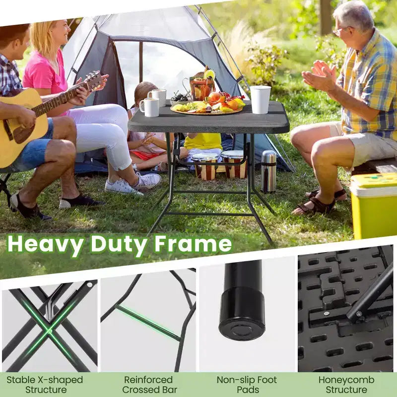31.5 Square Folding Table Indoor Outdoor Foldable Plastic Table