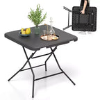 Table pliante carrée de 31.5, table pliable en plastique pour intérieur et extérieur
