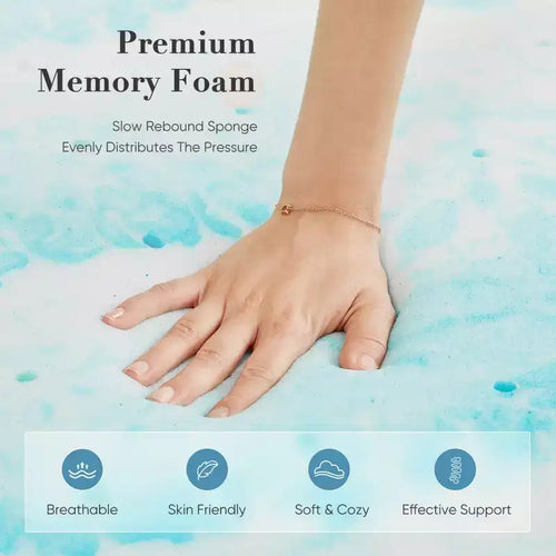 Materasso morbido in memory foam blu da 3 pollici a grandezza naturale: sperimenta il massimo comfort con la nostra soluzione per un sonno di qualità superiore