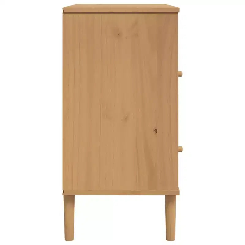 Dresser Rattan Look Brown 31.5x15.7x31.5 Solid Wood Pine