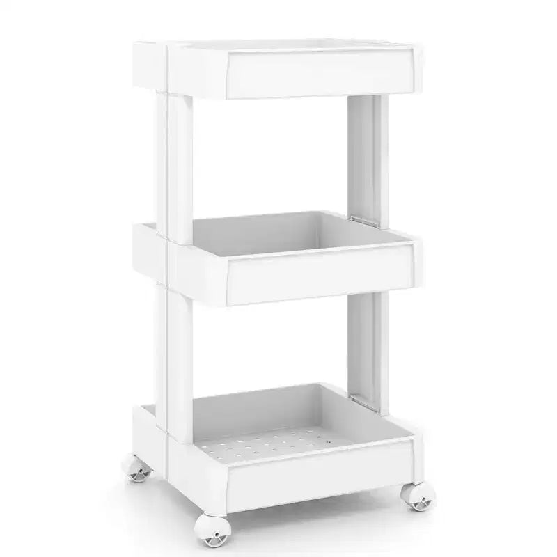 3/4/4-Tier Rolling Utility Cart with Detachable Trays and Smooth Wheels for Kitchen