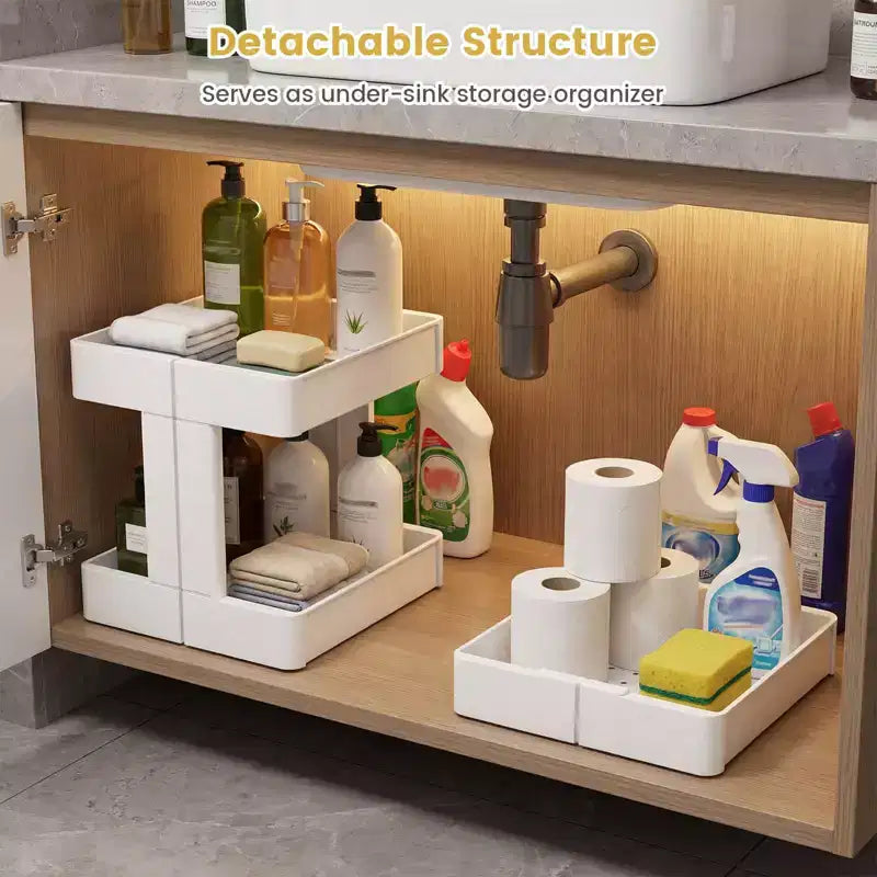 3/4/4-Tier Rolling Utility Cart with Detachable Trays and Smooth Wheels for Kitchen