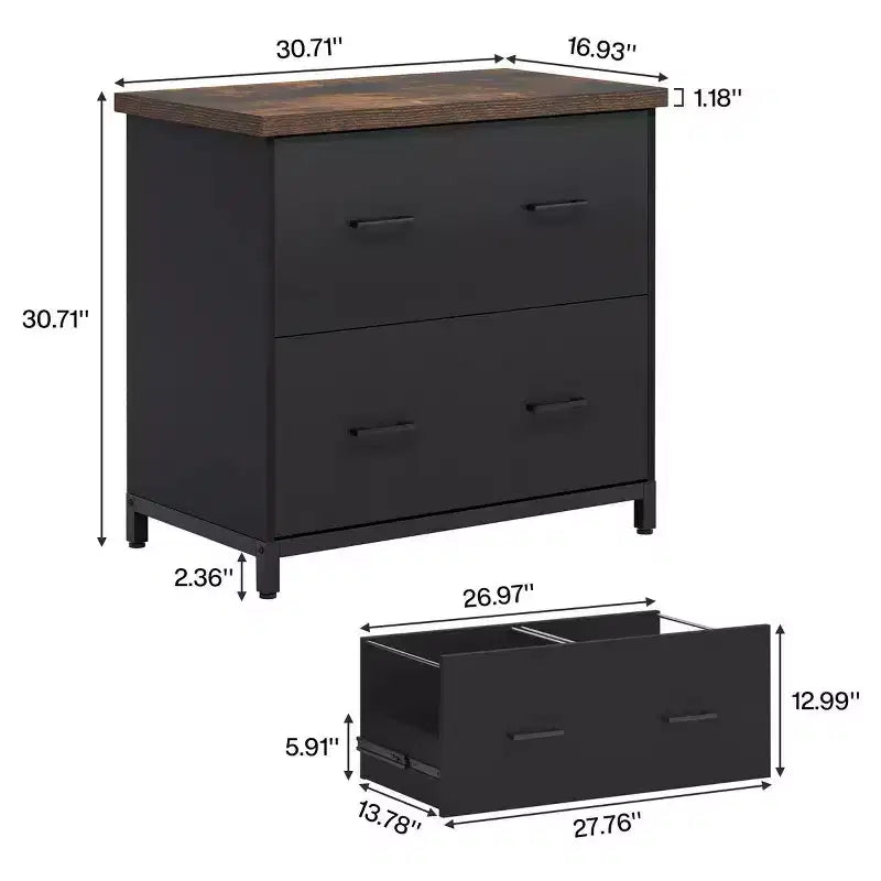 2-Drawer File Cabinet, Lateral Filing Cabinet Printer Stand