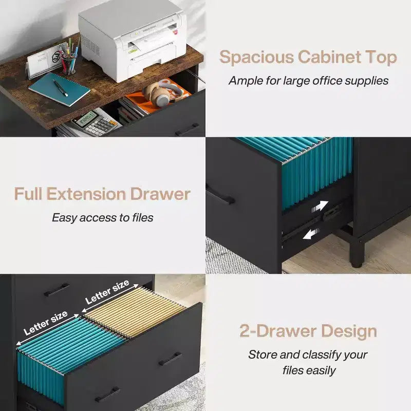 2-Drawer File Cabinet, Lateral Filing Cabinet Printer Stand