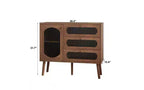 Decoratieve kast met 3 laden en kastdeuren, houten opbergkast met planken, geschikt voor woonkamers, naturel hout