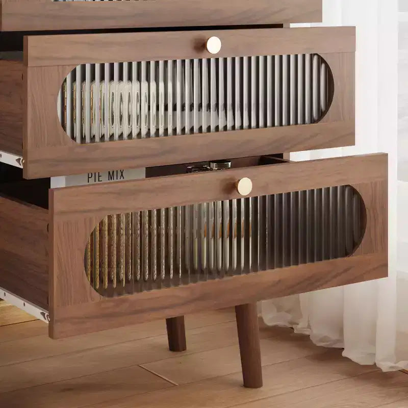 Decorative cabinet with 3 drawers and cabinet doors, wooden storage cabinet with shelves, suitable for living rooms, natural wood