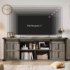 Mobile TV in stile rustico da 70 pollici per TV da 80/75/70 pollici, mobile contenitore con anta scorrevole in stile fienile, mobile TV rustico per soggiorno, mobile porta TV