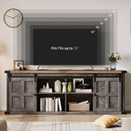 Mobile TV in stile rustico da 70 pollici per TV da 80/75/70 pollici, mobile contenitore con anta scorrevole in stile fienile, mobile TV rustico per soggiorno, mobile porta TV
