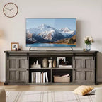 Mobile TV in stile rustico da 70 pollici per TV da 80/75/70 pollici, mobile contenitore con anta scorrevole in stile fienile, mobile TV rustico per soggiorno, mobile porta TV