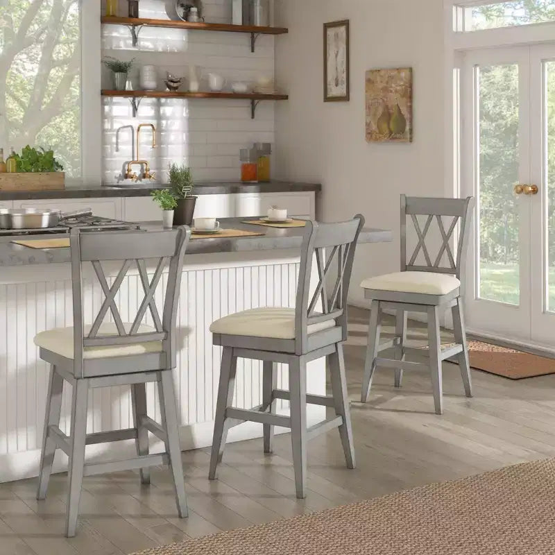 Double X-Back Counter Stools