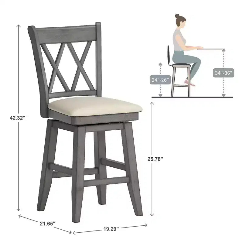 Double X-Back Counter Stools
