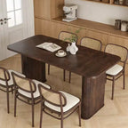 Tavolo da pranzo da 62 pollici per 6-8 persone, tavolo da cucina rettangolare in legno con doppio piedistallo robusto, tavolo da pranzo resistente per sala da pranzo, cucina e soggiorno