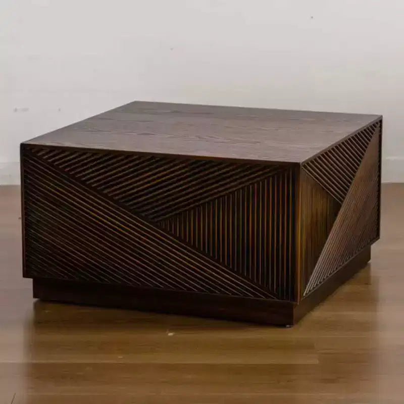 Square Coffee Table with Modern Color Combination for Living Room, No Assembly Needed