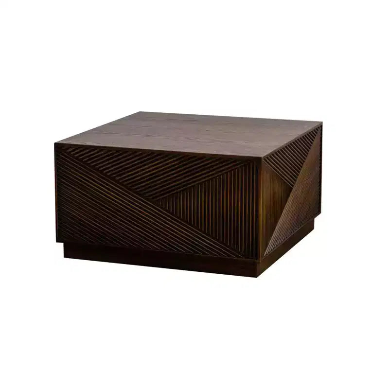 Square Coffee Table with Modern Color Combination for Living Room, No Assembly Needed
