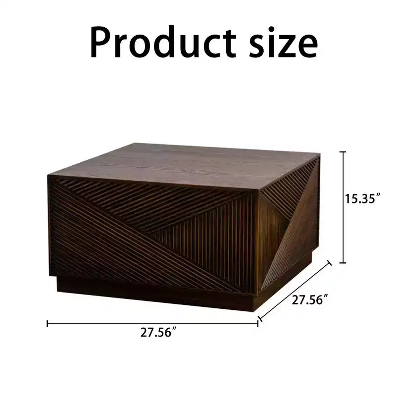 Square Coffee Table with Modern Color Combination for Living Room, No Assembly Needed