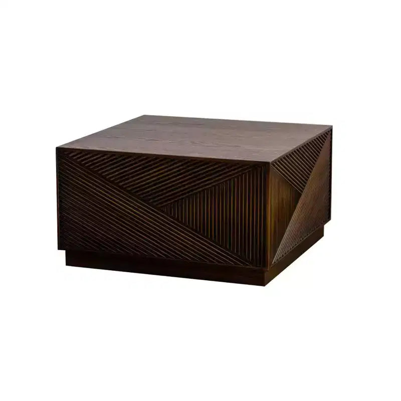Square Coffee Table with Modern Color Combination for Living Room, No Assembly Needed