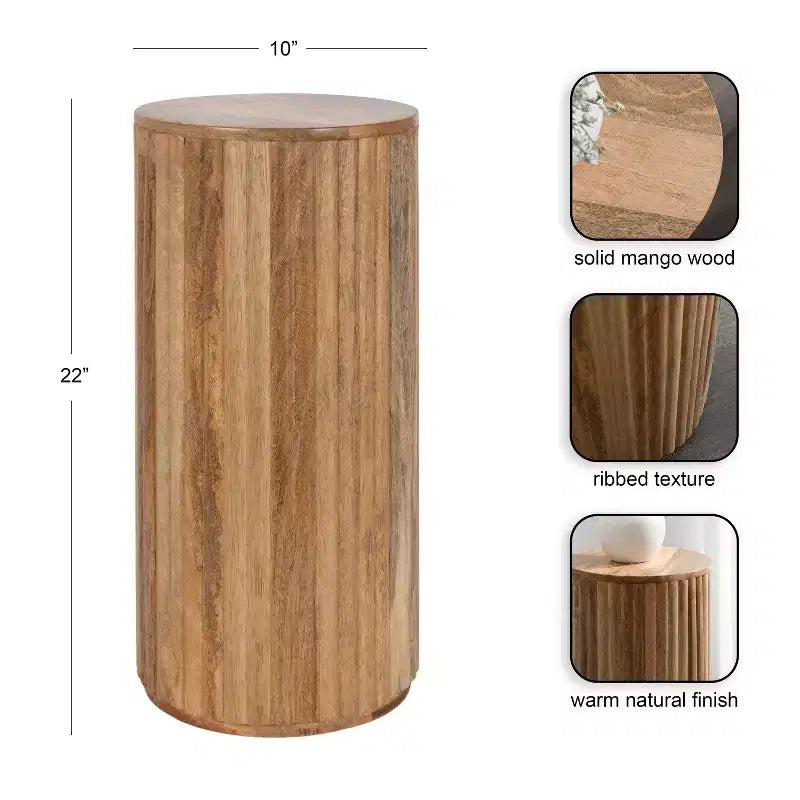 Wood Drink Table, 10x10x22, Natural