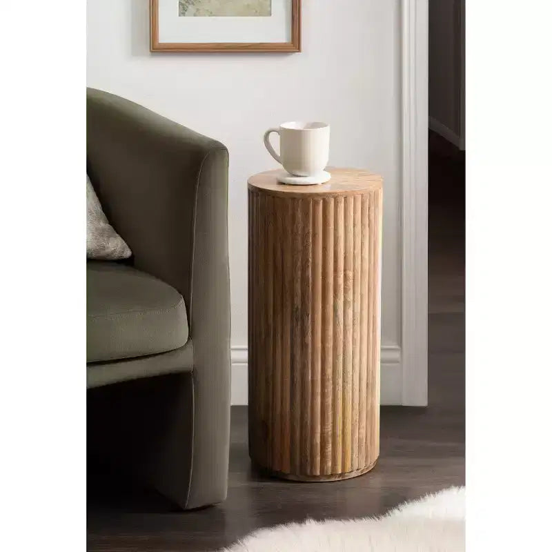 Wood Drink Table, 10x10x22, Natural