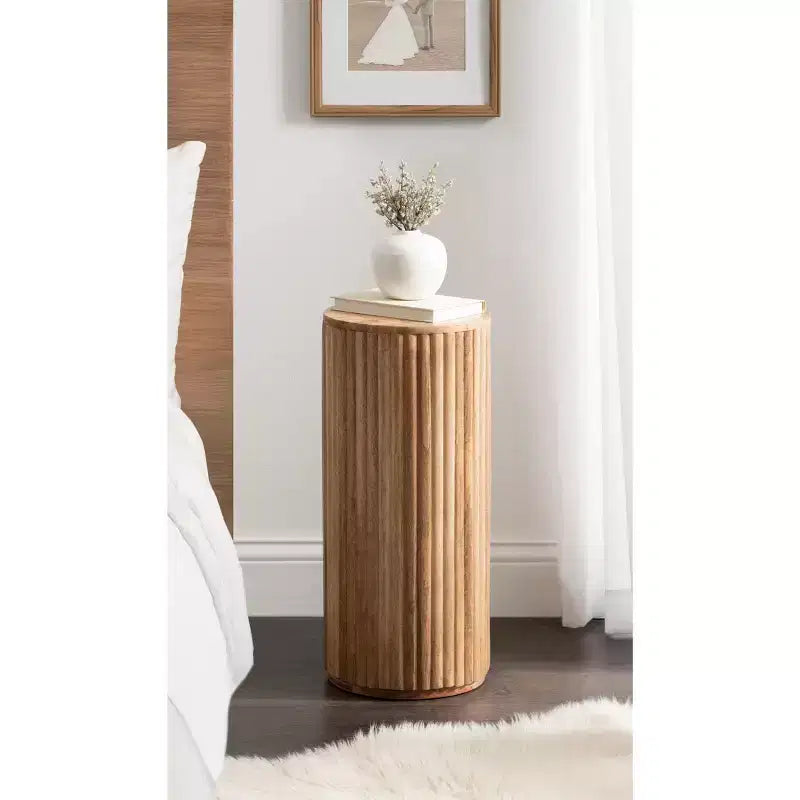 Wood Drink Table, 10x10x22, Natural