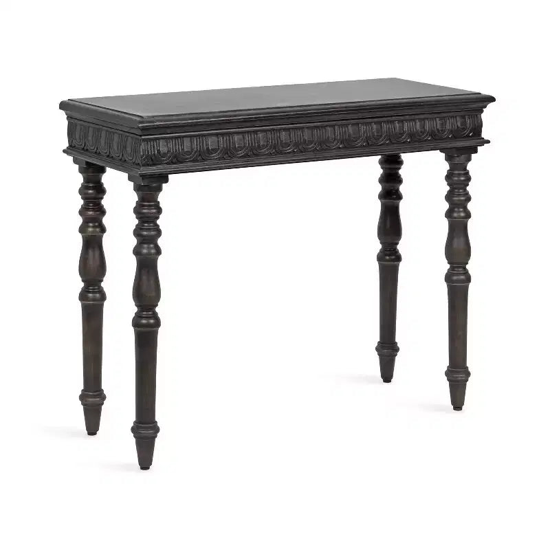 Kate and Laurel Patresa Carved Wood Console Table, 36x14x30, Dark Brown