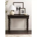 Carved Wood Console Table, 36x14x30, Dark Brown