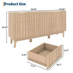 Commode rainurée pour chambre avec 9 tiroirs, meuble à tiroirs rainuré moderne, meuble de rangement en bois indépendant, meuble TV pour le salon