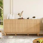 Commode rainurée pour chambre avec 9 tiroirs, meuble à tiroirs rainuré moderne, meuble de rangement en bois indépendant, meuble TV pour le salon