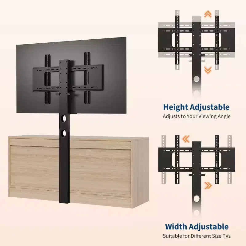 4 Drawer Dresser TV Stand with Mount for TVs Up to 70 Inch for Living Room, Bedroom