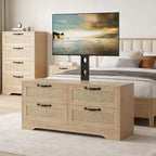 Cassettiera a 4 cassetti con mobile TV e supporto per TV fino a 70 pollici, per soggiorno e camera da letto
