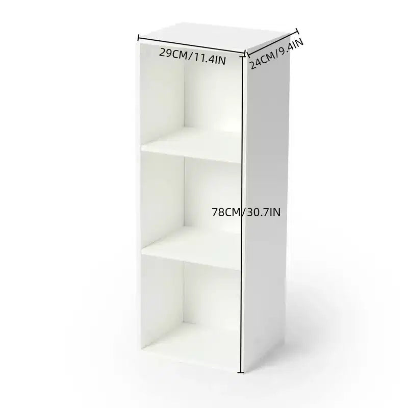 Modular Side Table & Storage Organizer, 3-Tier Cube Shelf with Square Design, Stackable Cubby Shelf for Living Room, Bedroom, Office, Study