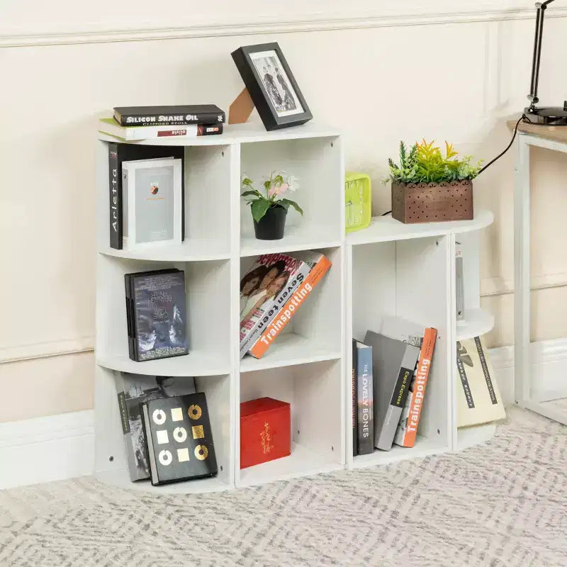 Modular Side Table & Storage Organizer, 3-Tier Cube Shelf with Square Design, Stackable Cubby Shelf for Living Room, Bedroom, Office, Study