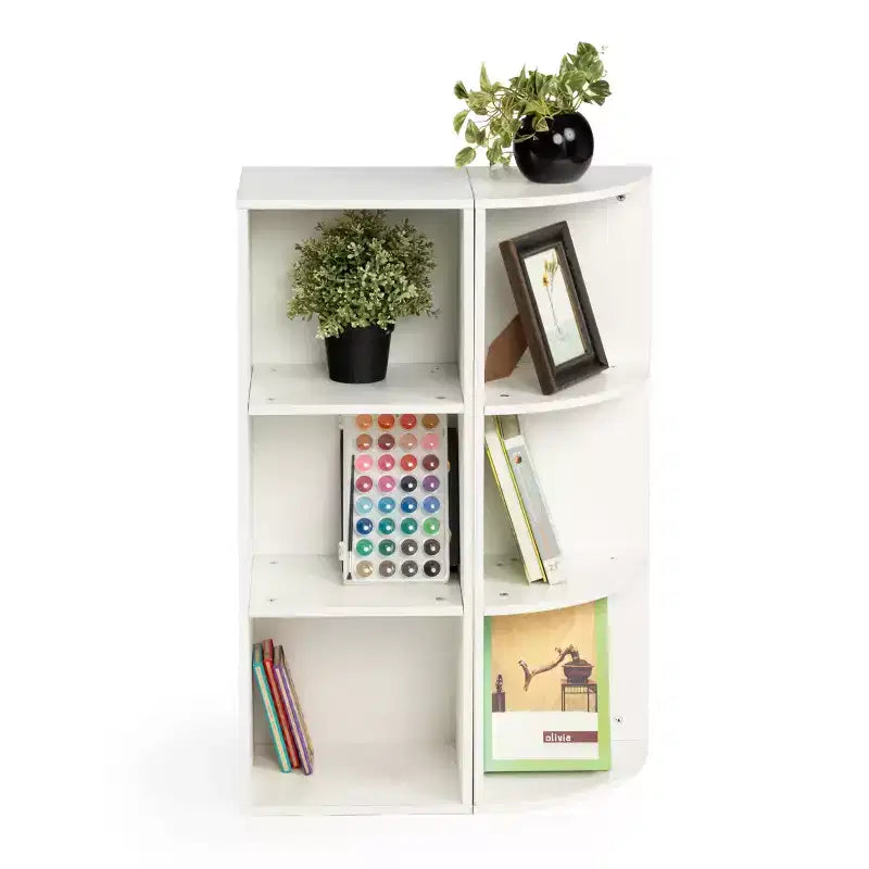 Modular Side Table & Storage Organizer, 3-Tier Cube Shelf with Square Design, Stackable Cubby Shelf for Living Room, Bedroom, Office, Study