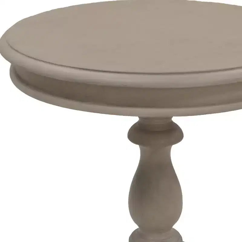 25 Taupe Gray Manufactured Wood Round End Table
