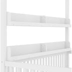 Himmelbett in Twin-/Full-Größe mit Regalen und Schutzgittern, Holzbodenbett mit Tür für Kinder