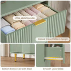 Commode cannelée pour chambre, meuble moderne à tiroirs avec poignée en métal, meuble de rangement en bois pour vêtements