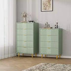 Commode cannelée pour chambre, meuble moderne à tiroirs avec poignée en métal, meuble de rangement en bois pour vêtements