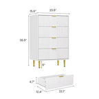 Commode cannelée pour chambre, meuble moderne à tiroirs avec poignée en métal, meuble de rangement en bois pour vêtements