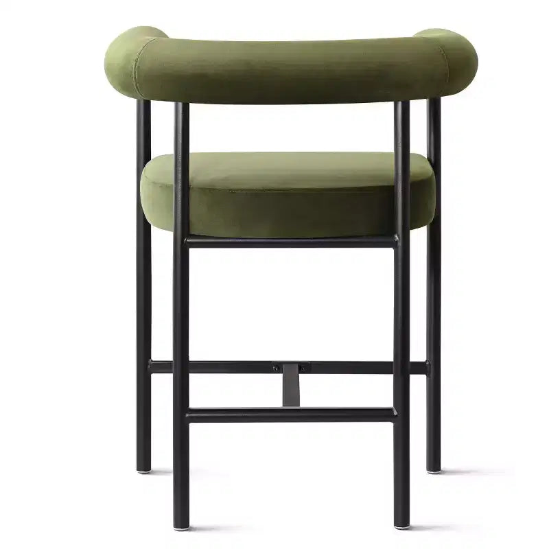 Set of 3 Luxury Velvet Counter Stools with Arms, 24 Wide Seat Modern Bar Chairs for Large Kitchen Island