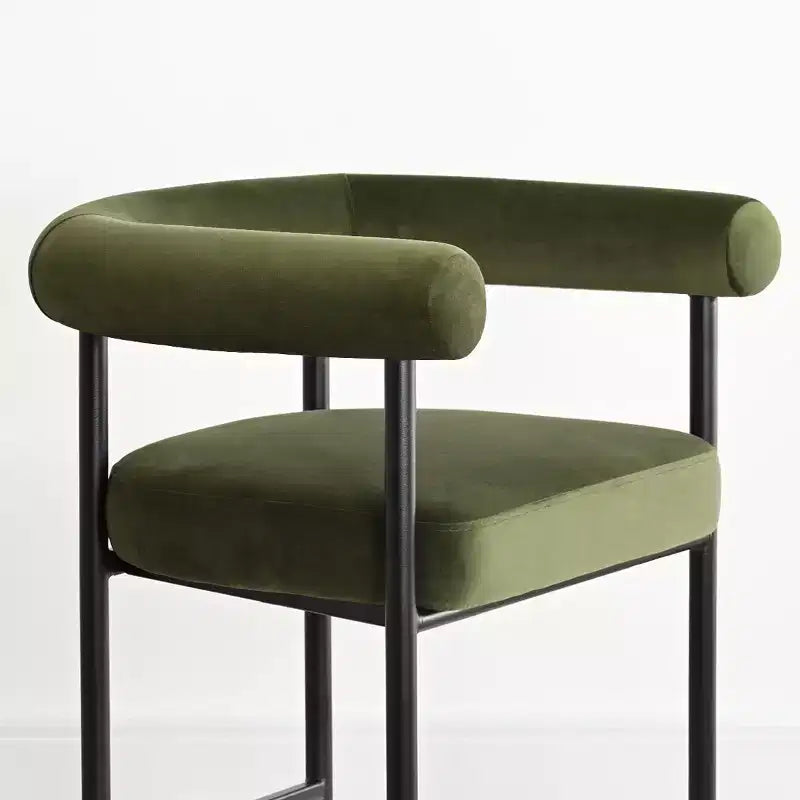 Set of 3 Luxury Velvet Counter Stools with Arms, 24 Wide Seat Modern Bar Chairs for Large Kitchen Island