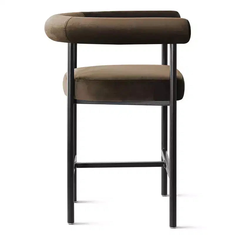 Set of 3 Luxury Velvet Counter Stools with Arms, 24 Wide Seat Modern Bar Chairs for Large Kitchen Island