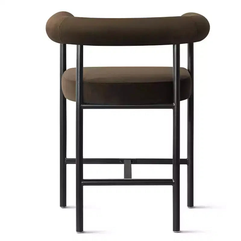 Set of 3 Luxury Velvet Counter Stools with Arms, 24 Wide Seat Modern Bar Chairs for Large Kitchen Island