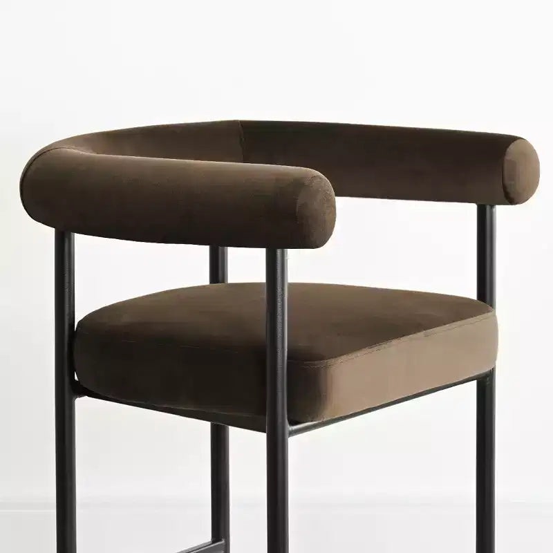 Set of 3 Luxury Velvet Counter Stools with Arms, 24 Wide Seat Modern Bar Chairs for Large Kitchen Island