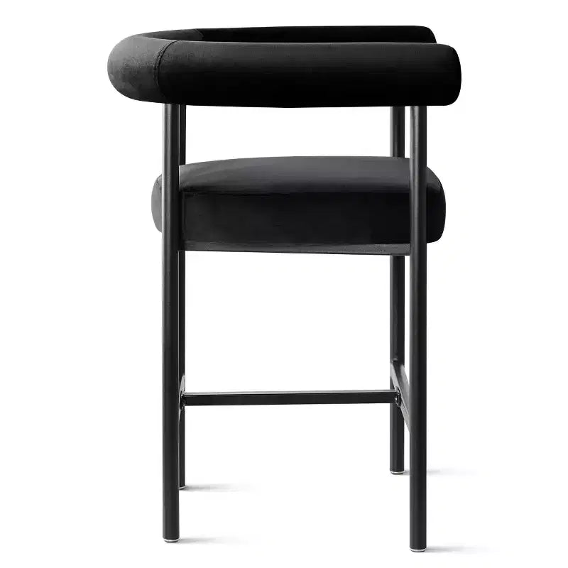 Set of 3 Luxury Velvet Counter Stools with Arms, 24 Wide Seat Modern Bar Chairs for Large Kitchen Island