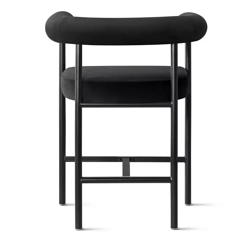 Set of 3 Luxury Velvet Counter Stools with Arms, 24 Wide Seat Modern Bar Chairs for Large Kitchen Island