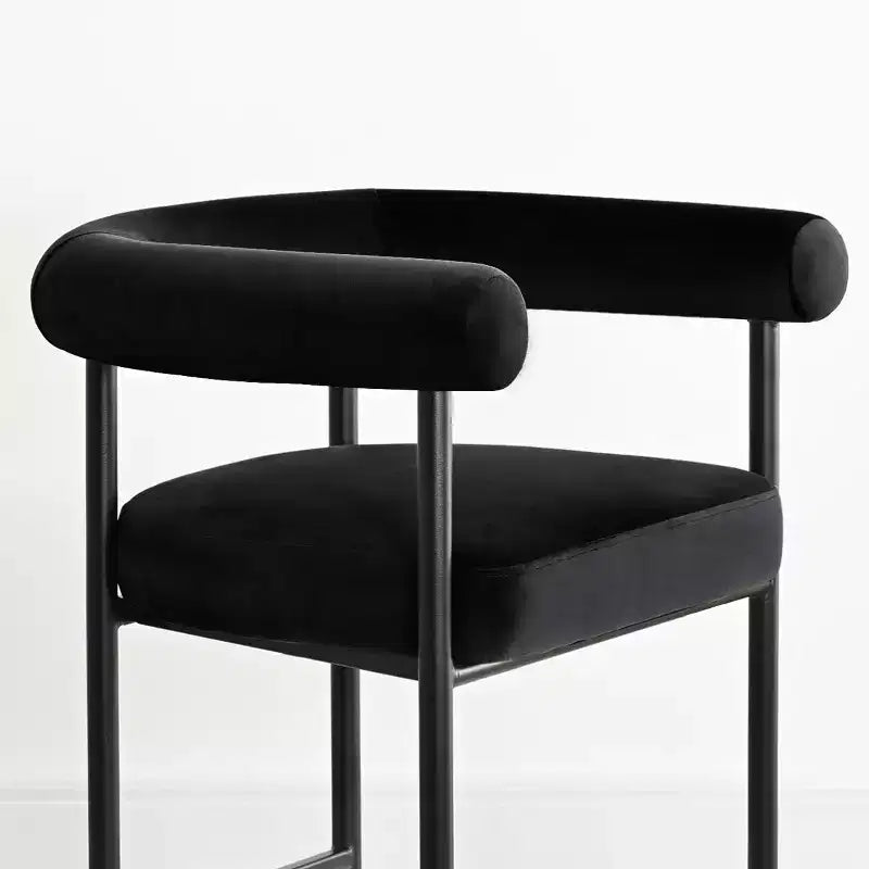 Set of 3 Luxury Velvet Counter Stools with Arms, 24 Wide Seat Modern Bar Chairs for Large Kitchen Island