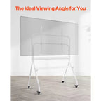 Mobile TV con ruote, carrello TV mobile per televisori LED/LCD/OLED piatti/curvi da 35-100 pollici, supporto portatile per monitor con ruote, portata fino a 198 libbre, bianco