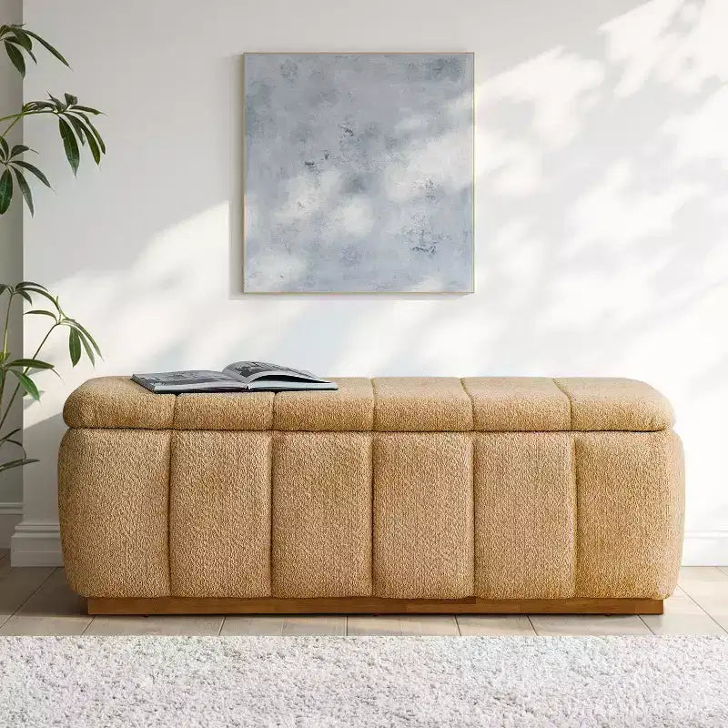 Mid-Century Modern bench|-BEIGE