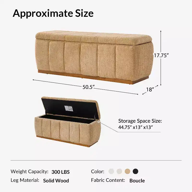 Mid-Century Modern bench|-BEIGE
