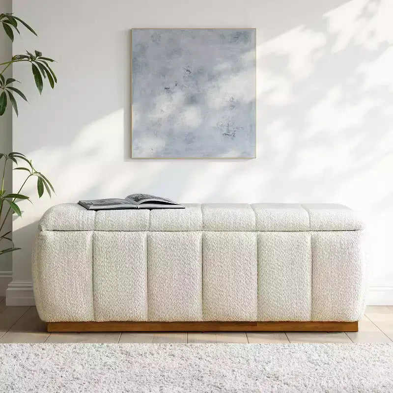 Mid-Century Modern bench|-BEIGE
