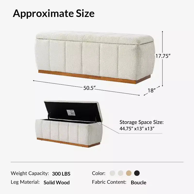 Mid-Century Modern bench|-BEIGE
